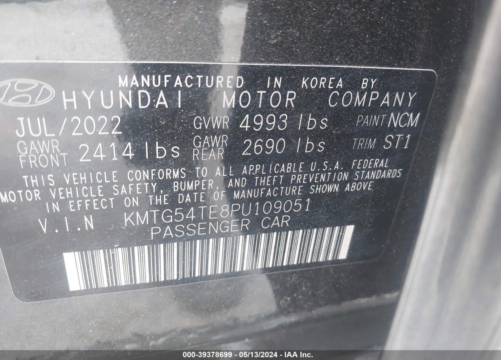 2023 GENESIS G70 3.3T AWD VIN: KMTG54TE8PU109051