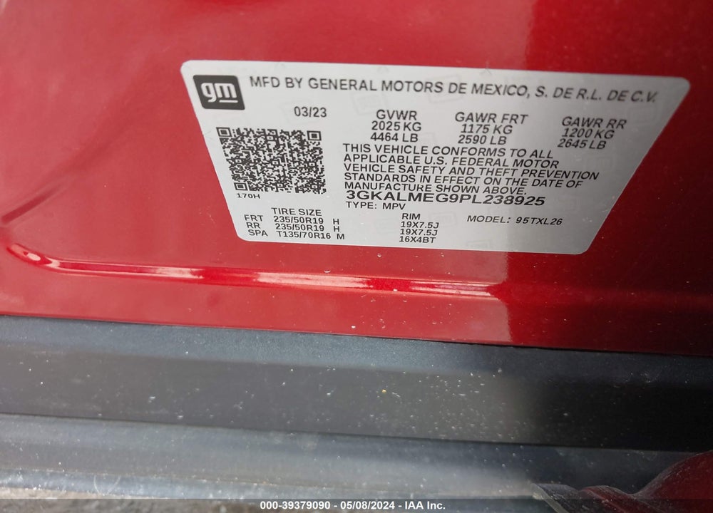 2023 GMC TERRAIN FWD SLE VIN: 3GKALMEG9PL238925