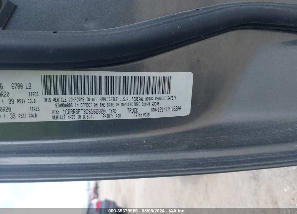 2013 RAM 1500 EXPRESS VIN: 1C6RR6FT3DS562820