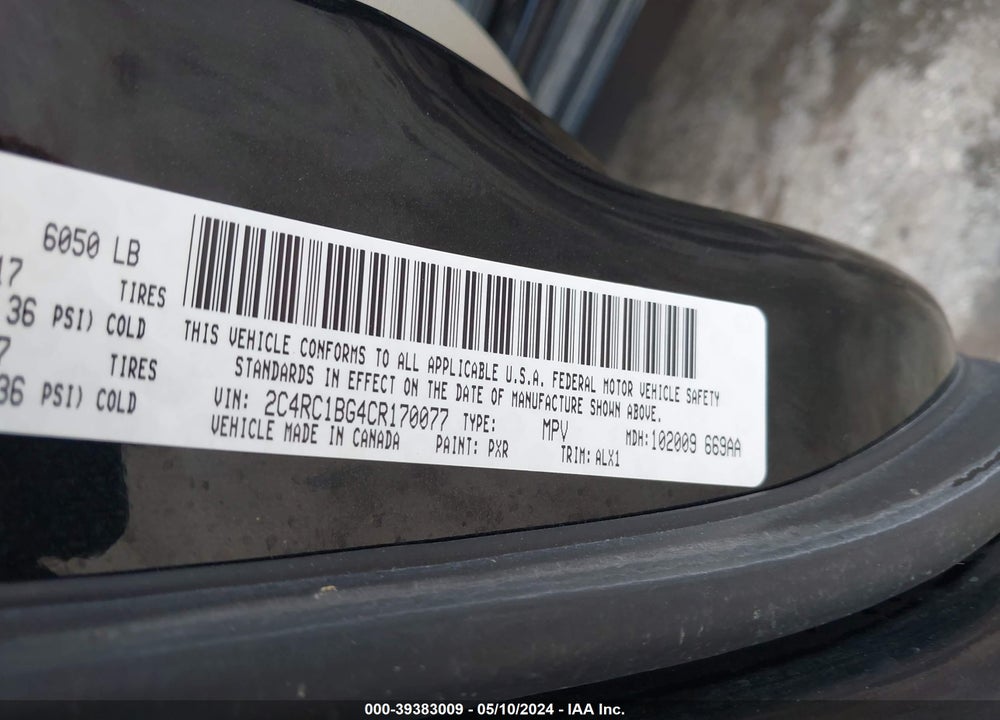 2012 CHRYSLER TOWN & COUNTRY TOURING VIN: 2C4RC1BG4CR170077