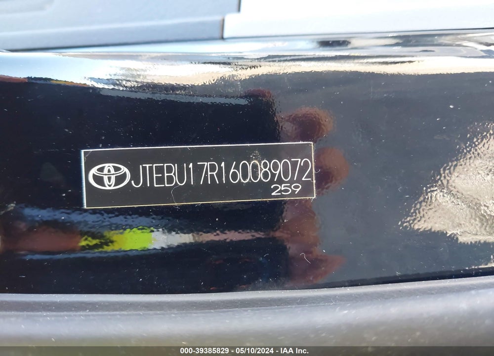 2006 TOYOTA 4RUNNER LIMITED V6 VIN: JTEBU17R160089072