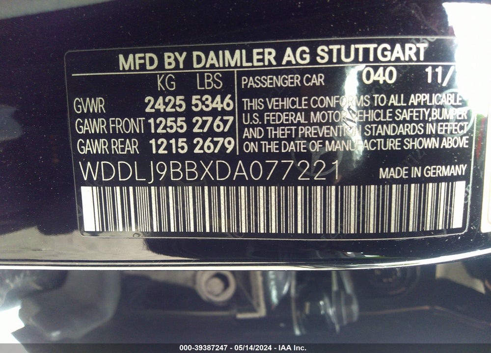 2013 MERCEDES-BENZ CLS 550 4MATIC VIN: WDDLJ9BBXDA077221