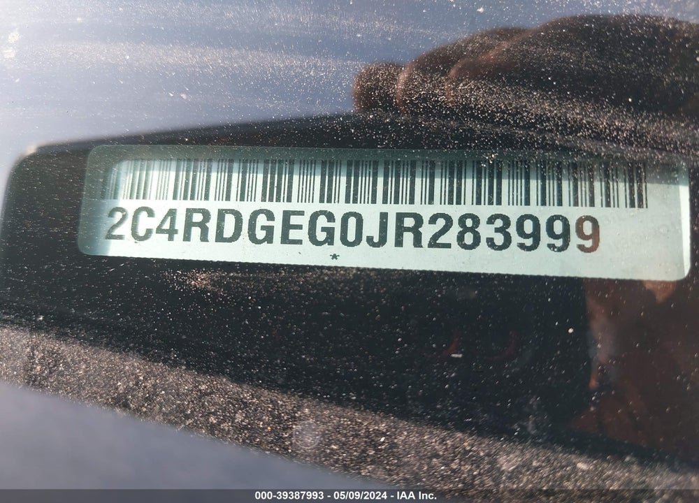 2018 DODGE GRAND CARAVAN GT VIN: 2C4RDGEG0JR283999