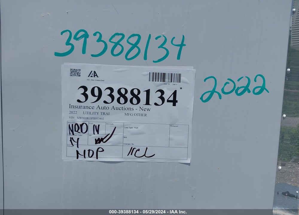 2023 LOOK TRAILER VIN: 5JW0E0813PX013402