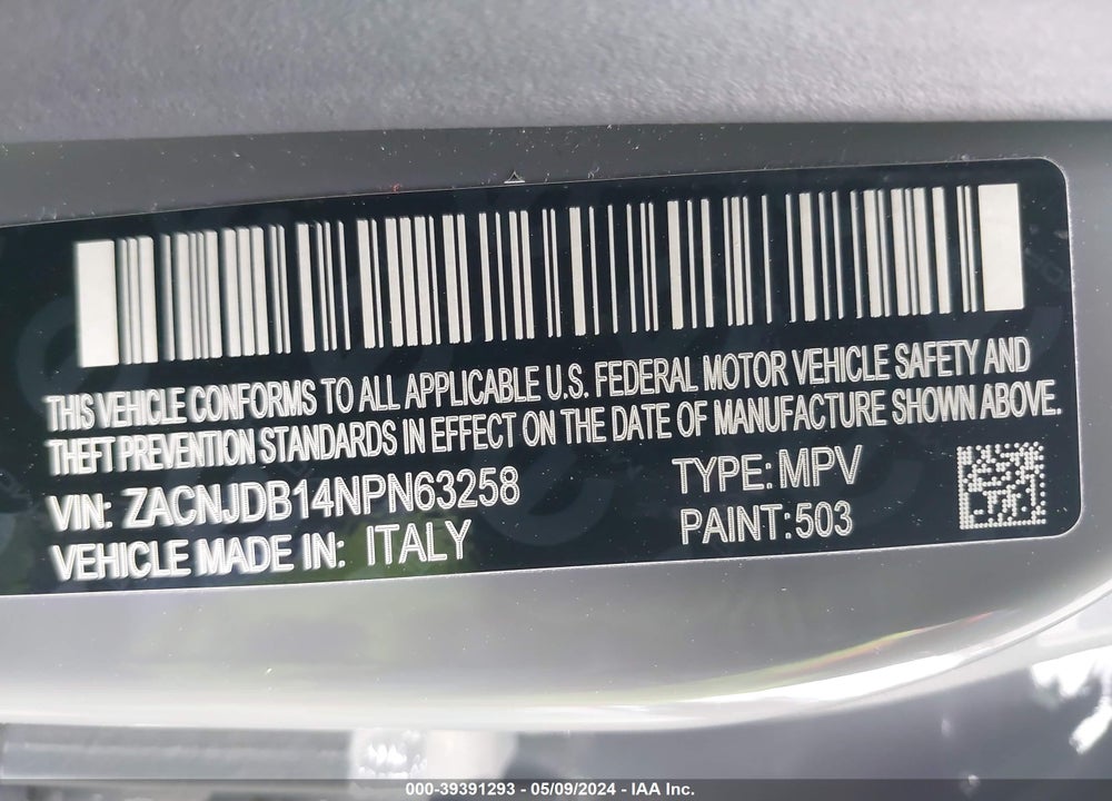 2022 JEEP RENEGADE LATITUDE 4X4 VIN: ZACNJDB14NPN63258