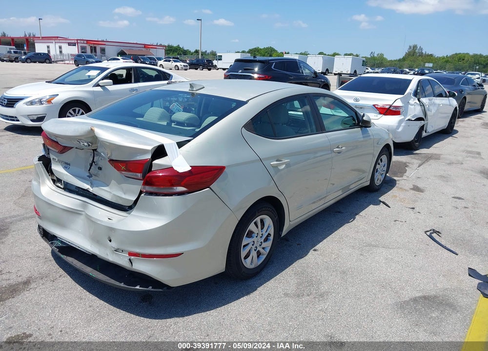 2017 HYUNDAI ELANTRA SE VIN: KMHD74LF0HU119395