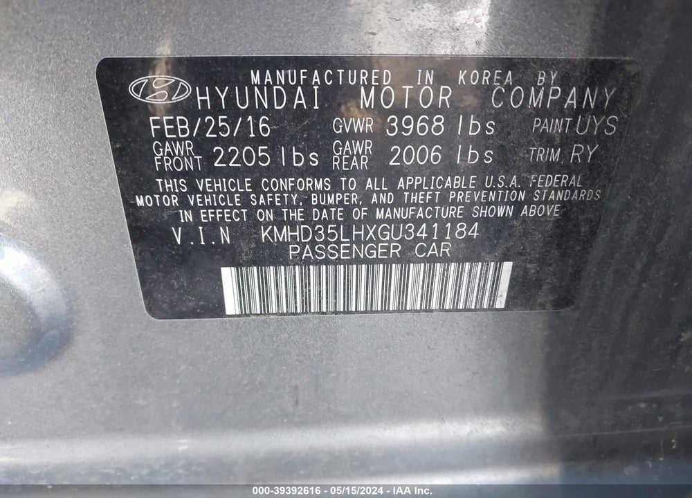 2016 HYUNDAI ELANTRA GT VIN: KMHD35LHXGU341184