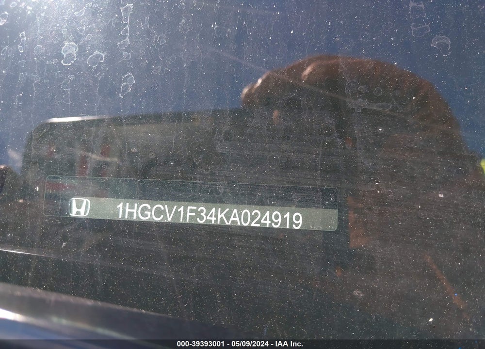 2019 HONDA ACCORD SPORT VIN: 1HGCV1F34KA024919