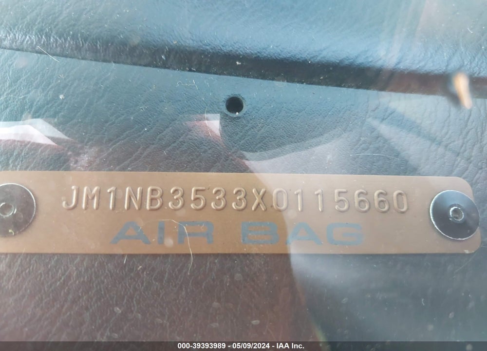 1999 MAZDA MX-5 MIATA LEATHER PKG/POPULAR EQUIPMENT PKG/SPORTS PKG/TOURING PKG VIN: JM1NB3533X0115660
