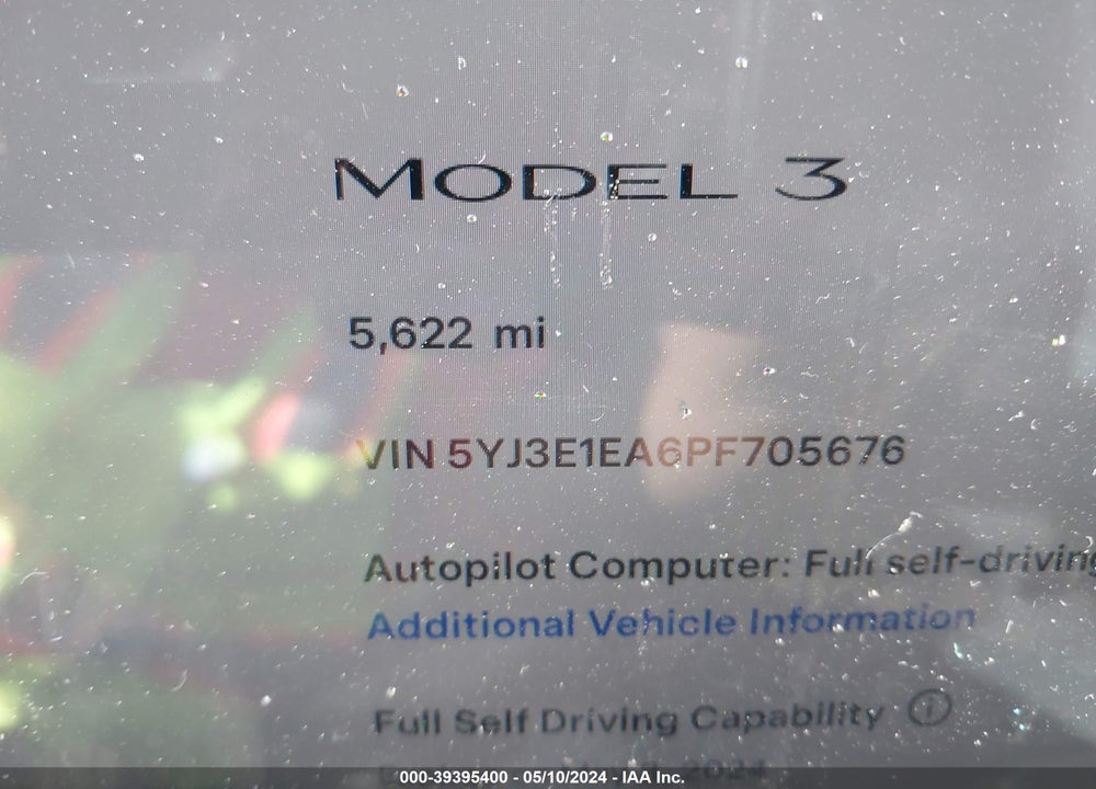 2023 TESLA MODEL 3 REAR-WHEEL DRIVE VIN: 5YJ3E1EA6PF705676