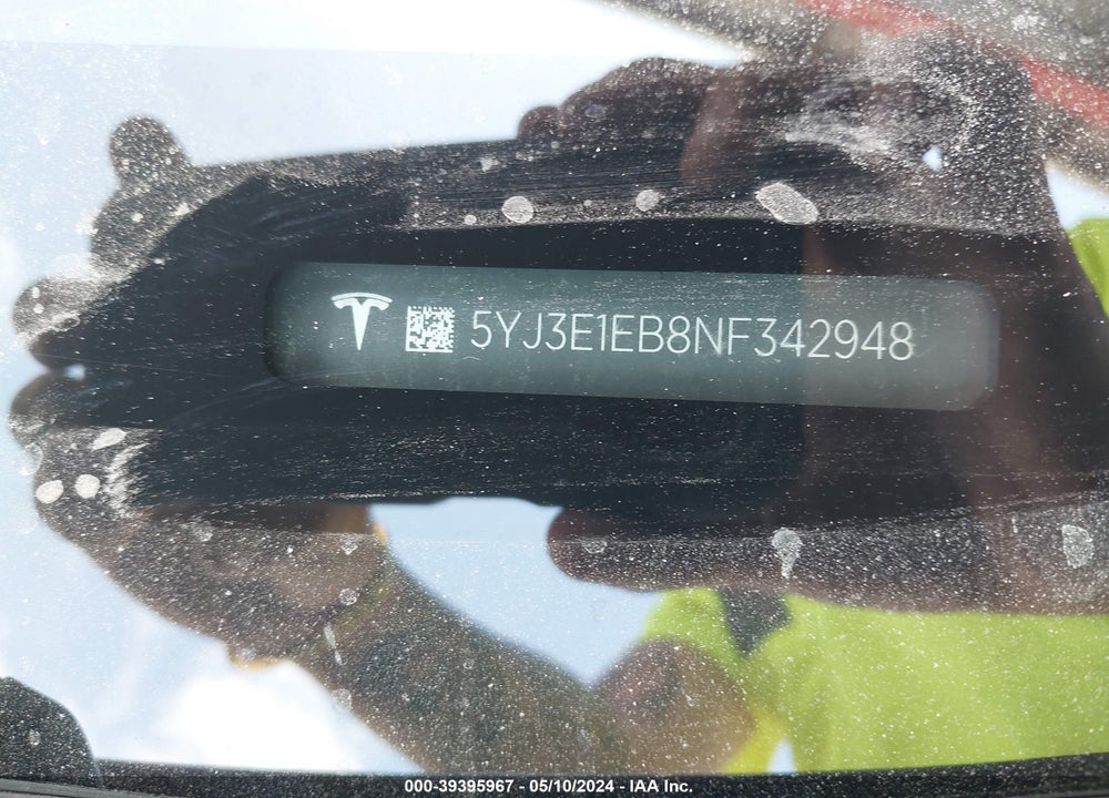 2022 TESLA MODEL 3 LONG RANGE DUAL MOTOR ALL-WHEEL DRIVE VIN: 5YJ3E1EB8NF342948