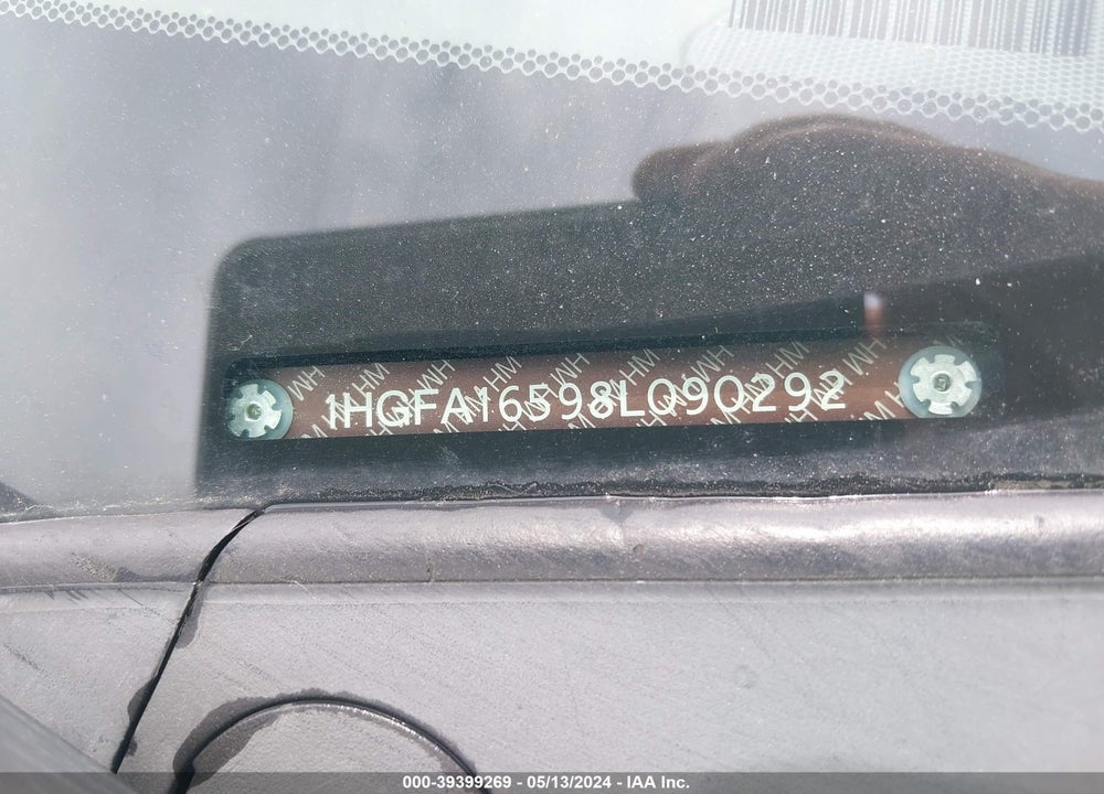 2008 HONDA CIVIC LX VIN: 1HGFA16598L090292