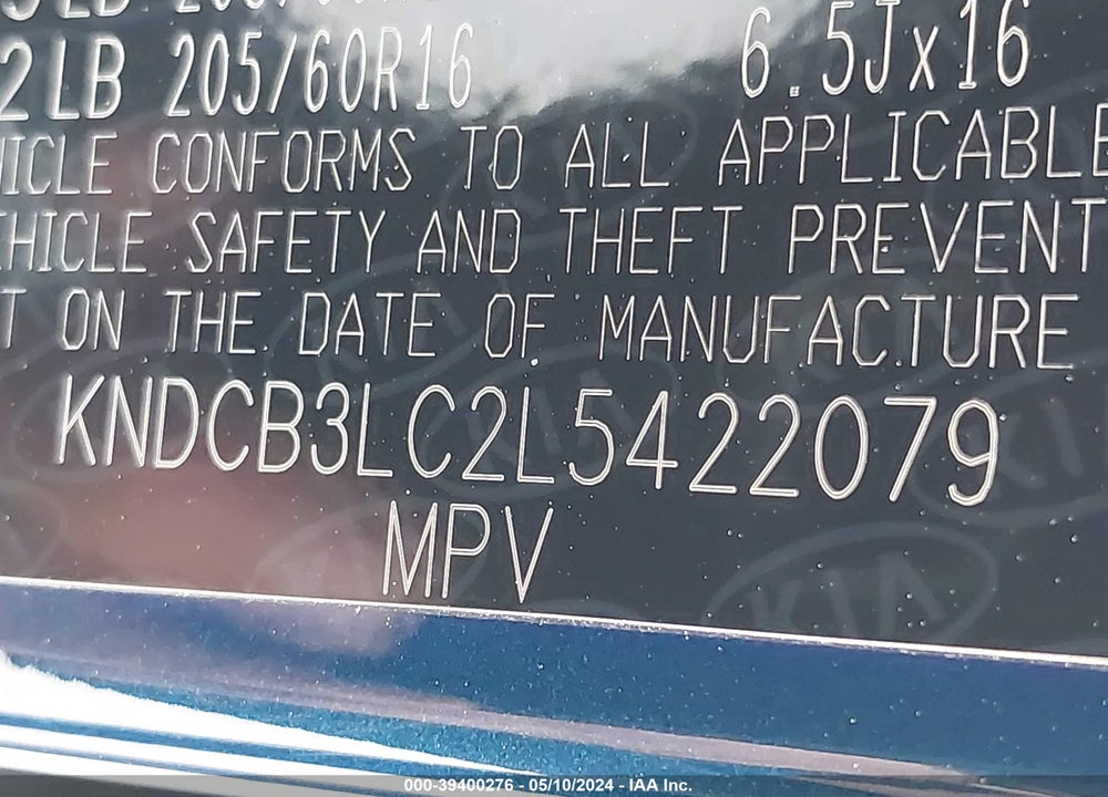 2020 KIA NIRO LX VIN: KNDCB3LC2L5422079