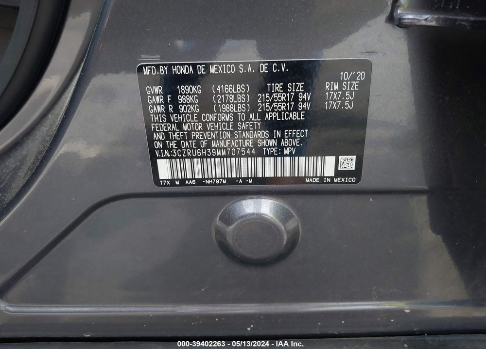 2021 HONDA HR-V VIN: 3CZRU6H39MM707544