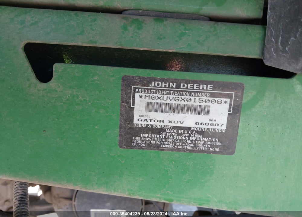 2008 JOHN DEERE UNKNOWN VIN: 0000M0XUVGX015008