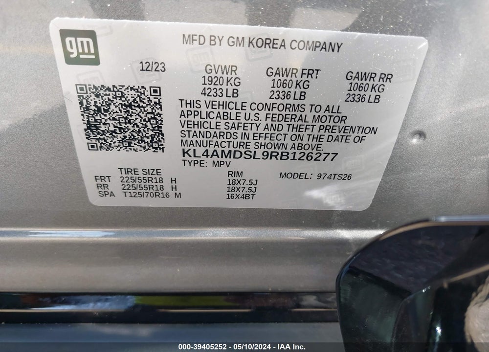 2024 BUICK ENCORE GX SPORT TOURING FWD VIN: KL4AMDSL9RB126277
