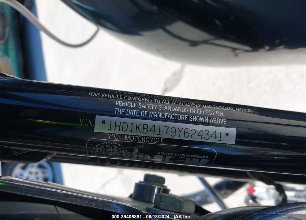 2009 HARLEY-DAVIDSON FLHX VIN: 1HD1KB4179Y624341
