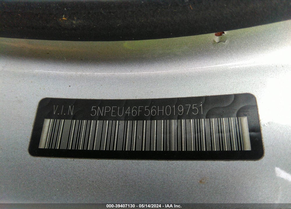 2006 HYUNDAI SONATA GLS V6/LX V6 VIN: 5NPEU46F56H019751