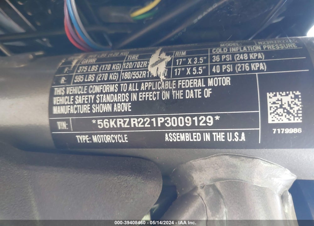 2023 INDIAN MOTORCYCLE CO. FTR R CARBON VIN: 56KRZR221P3009129
