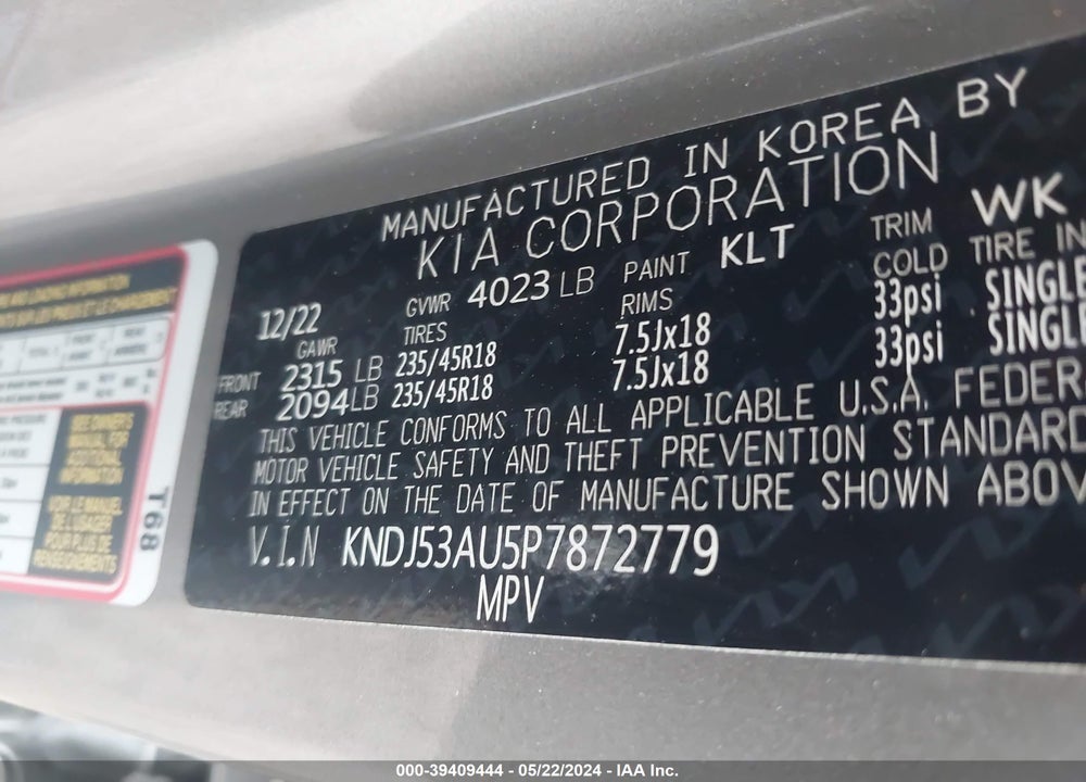 2023 KIA SOUL GT LINE VIN: KNDJ53AU5P7872779
