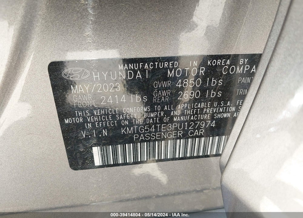 2023 GENESIS G70 3.3T RWD VIN: KMTG54TE3PU127974