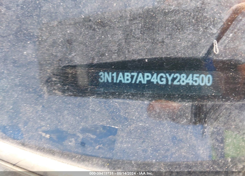 2016 NISSAN SENTRA S VIN: 3N1AB7AP4GY284500