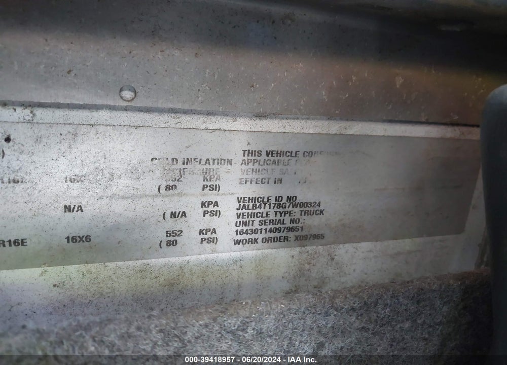 2016 ISUZU NPR VIN: JALB4T178G7W00324