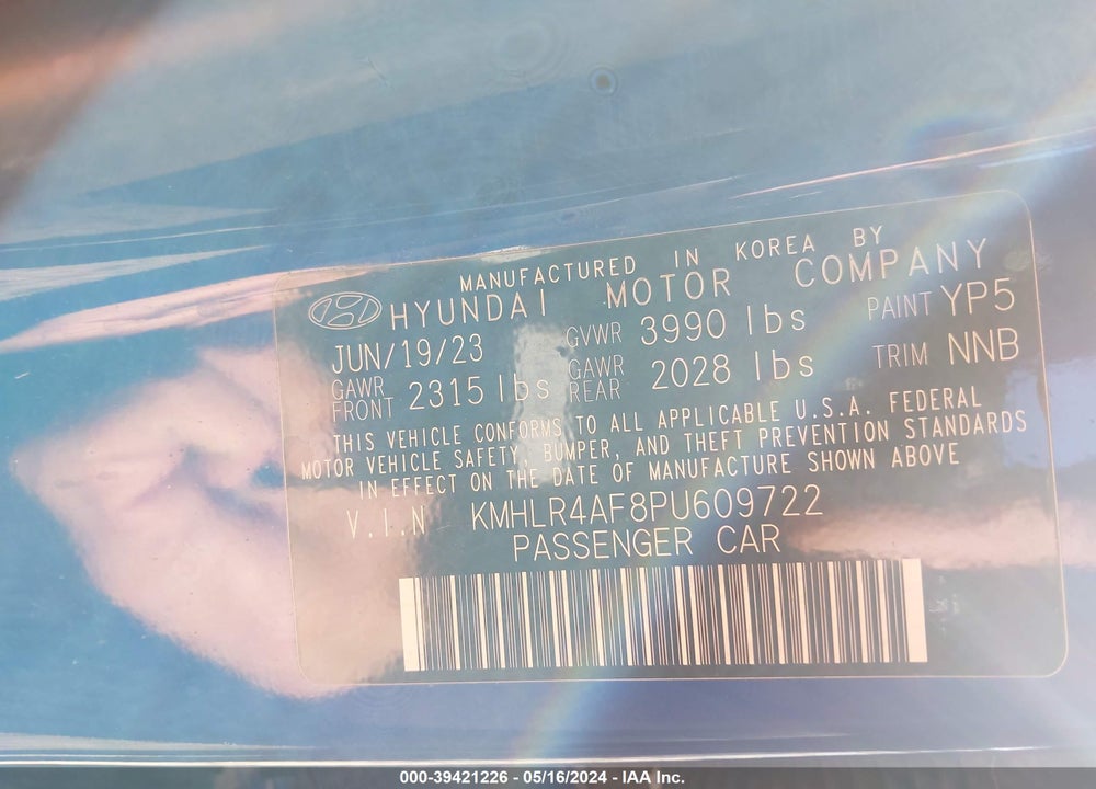 2023 HYUNDAI ELANTRA N LINE VIN: KMHLR4AF8PU609722