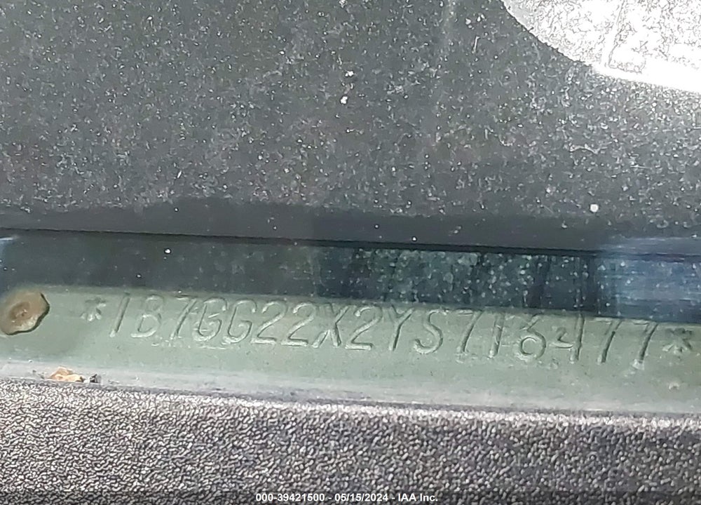 2000 DODGE DAKOTA VIN: 1B7GG22X2YS716477