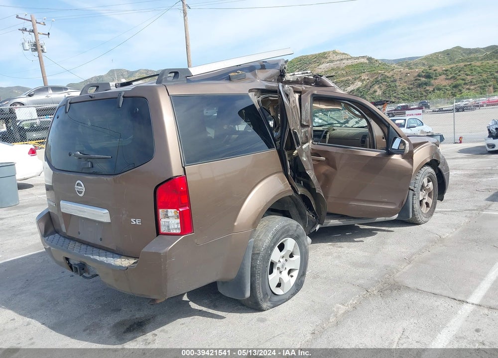 2005 NISSAN PATHFINDER SE VIN: 5N1AR18U35C718943