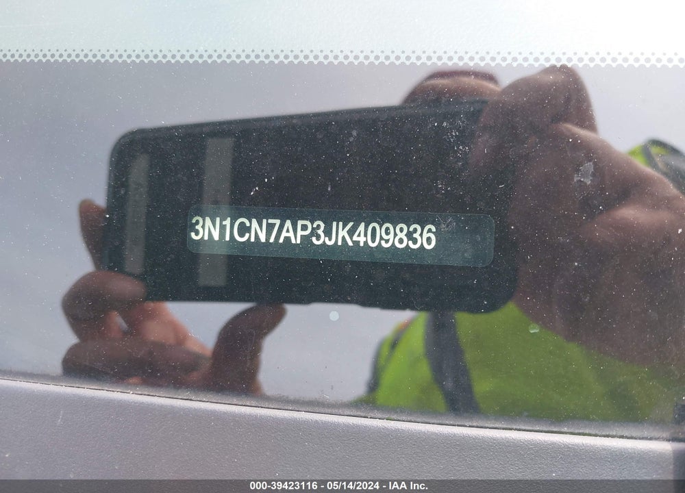 2018 NISSAN VERSA 1.6 SV VIN: 3N1CN7AP3JK409836
