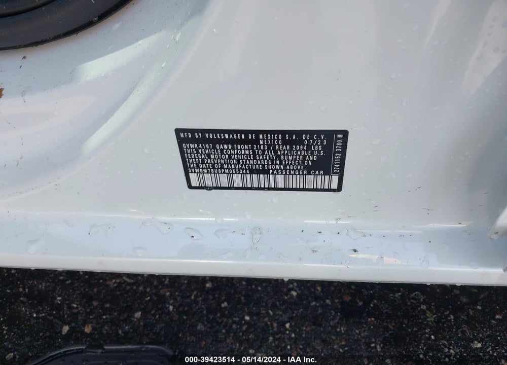 2023 VOLKSWAGEN JETTA 1.5T SEL VIN: 3VWGM7BU8PM055344