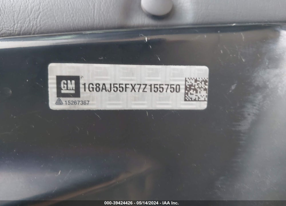 2007 SATURN ION 2 VIN: 1G8AJ55FX7Z155750