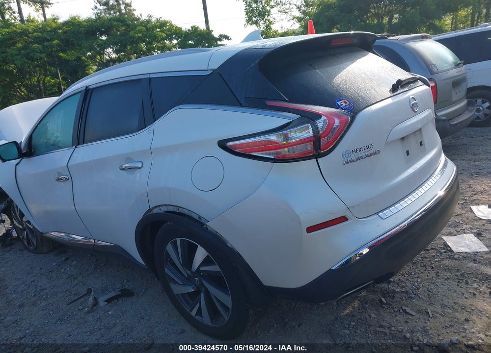 2017 NISSAN MURANO PLATINUM VIN: 5N1AZ2MG4HN171647