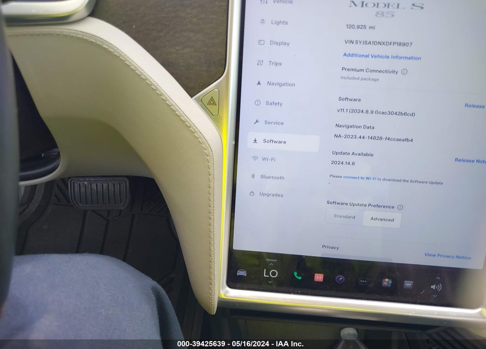 2013 TESLA MODEL S VIN: 5YJSA1DNXDFP18907