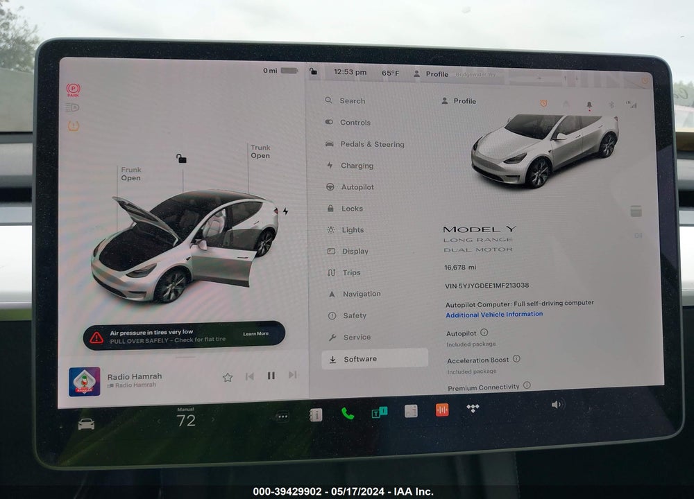 2021 TESLA MODEL Y LONG RANGE DUAL MOTOR ALL-WHEEL DRIVE VIN: 5YJYGDEE1MF213038