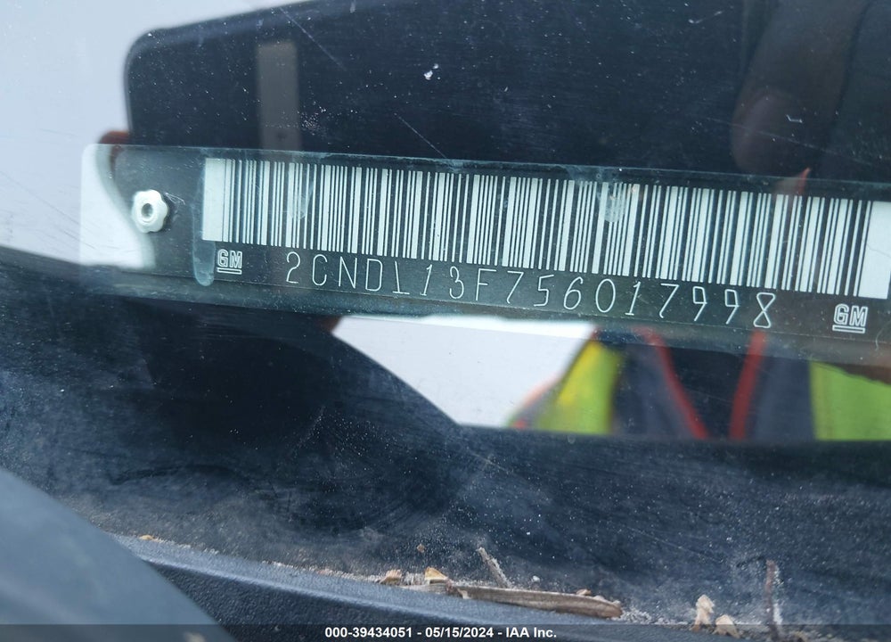 2005 CHEVROLET EQUINOX LS VIN: 2CNDL13F756017998