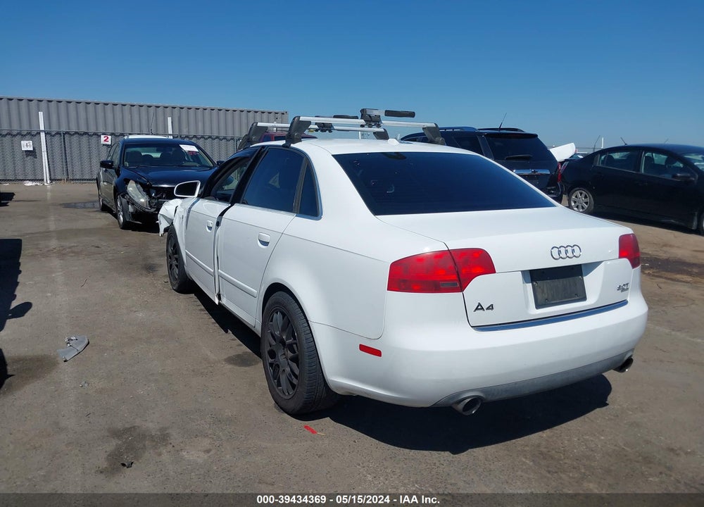 2007 AUDI A4 2.0T VIN: WAUDF98E27A056933