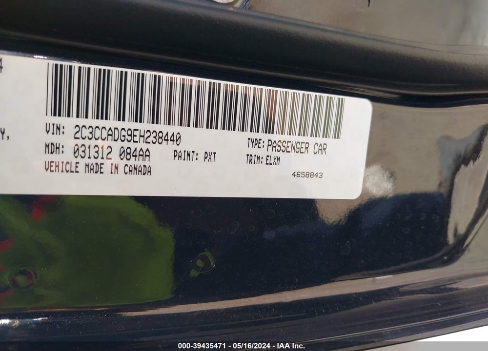 2014 CHRYSLER 300C JOHN VARVATOS LIMITED EDITION VIN: 2C3CCADG9EH238440
