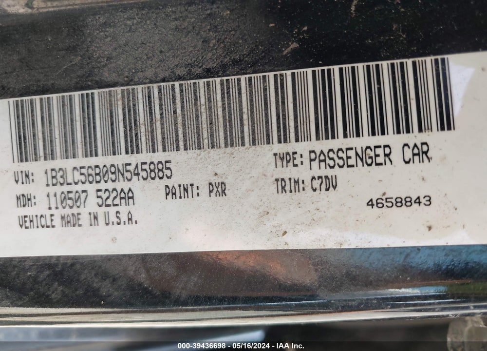 2009 DODGE AVENGER SXT VIN: 1B3LC56B09N545885