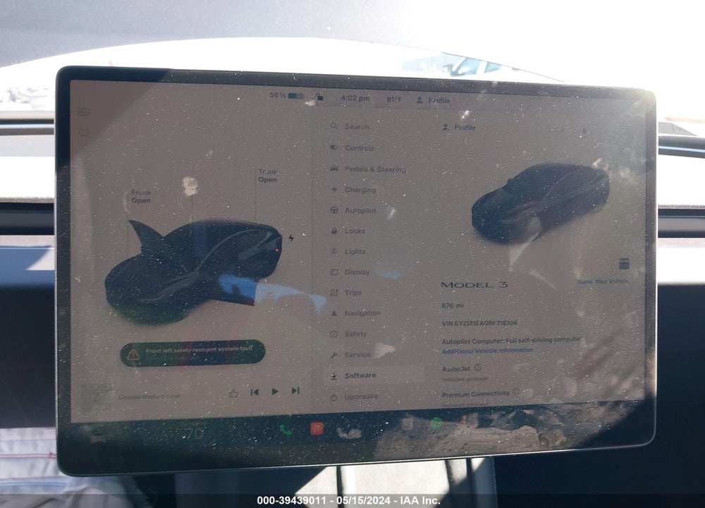 2024 TESLA MODEL 3 REAR-WHEEL DRIVE VIN: 5YJ3E1EA0RF718104