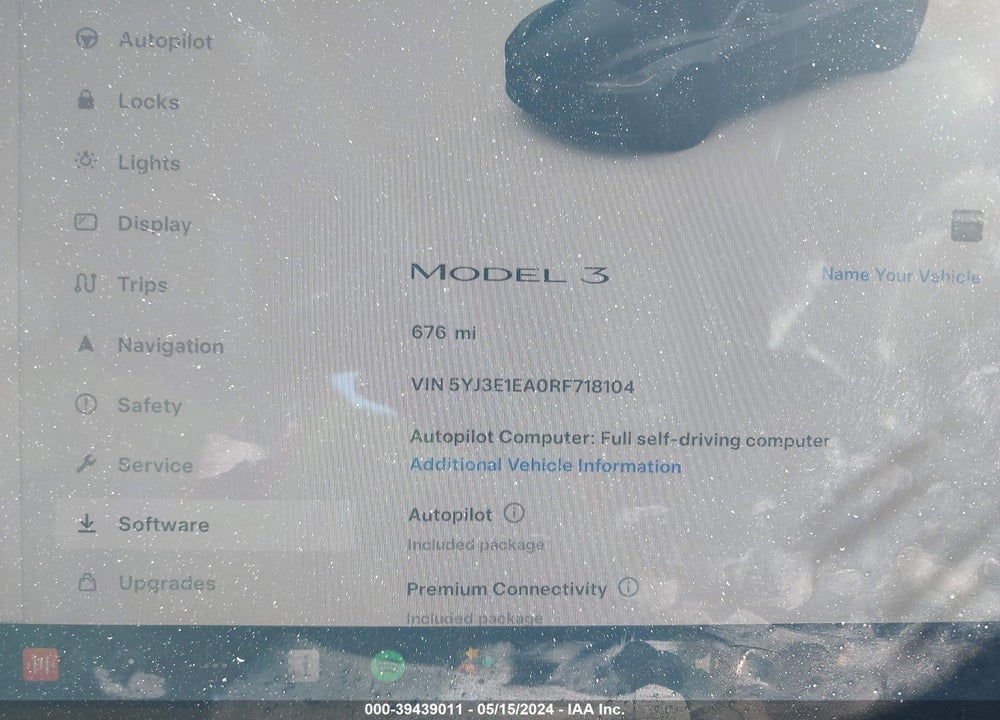 2024 TESLA MODEL 3 REAR-WHEEL DRIVE VIN: 5YJ3E1EA0RF718104