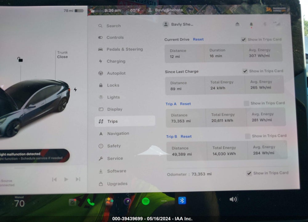 2021 TESLA MODEL 3 STANDARD RANGE PLUS REAR-WHEEL DRIVE VIN: 5YJ3E1EA3MF096431