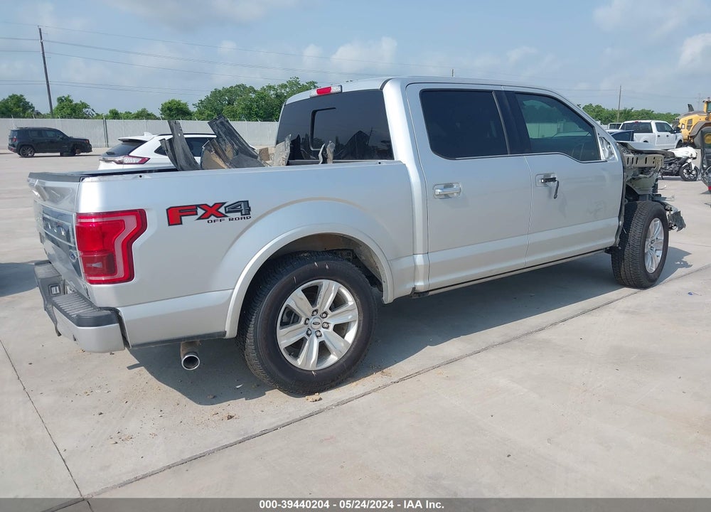 2017 FORD F-150 PLATINUM VIN: 1FTEW1EF5HFA59643
