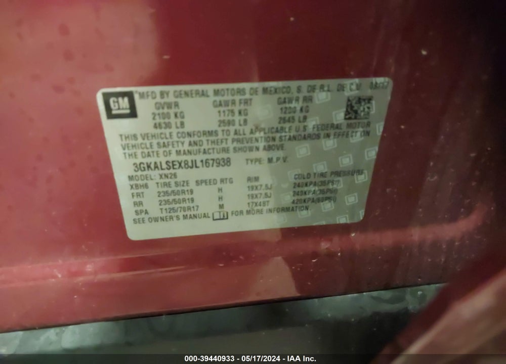 2018 GMC TERRAIN DENALI VIN: 3GKALSEX8JL167938