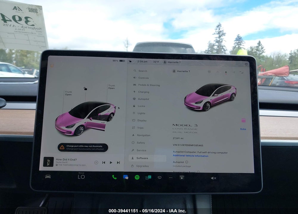 2021 TESLA MODEL 3 LONG RANGE DUAL MOTOR ALL-WHEEL DRIVE VIN: 5YJ3E1EB8MF085465