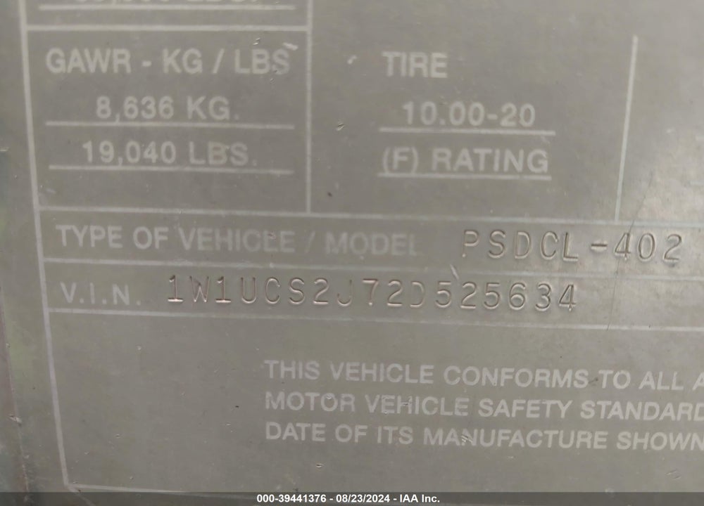 2002 WILSON TRAILER CO OTHER VIN: 1W1UCS2J72D525634