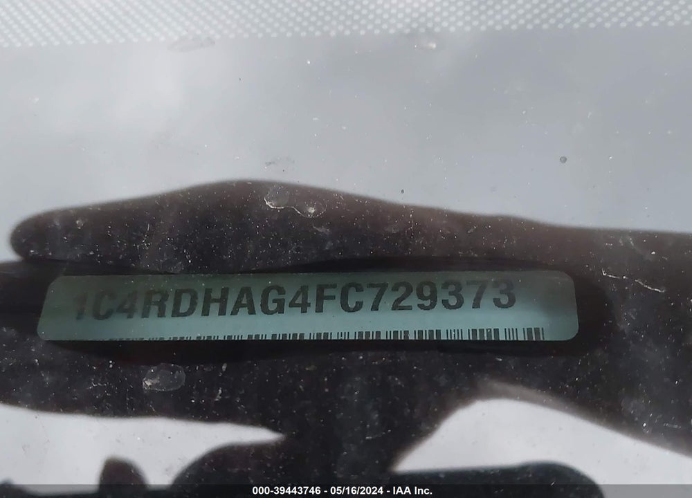 2015 DODGE DURANGO SXT VIN: 1C4RDHAG4FC729373