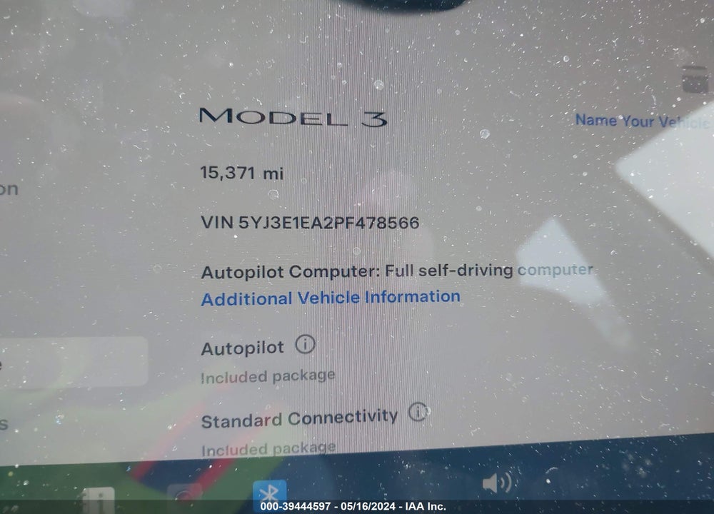 2023 TESLA MODEL 3 REAR-WHEEL DRIVE VIN: 5YJ3E1EA2PF478566