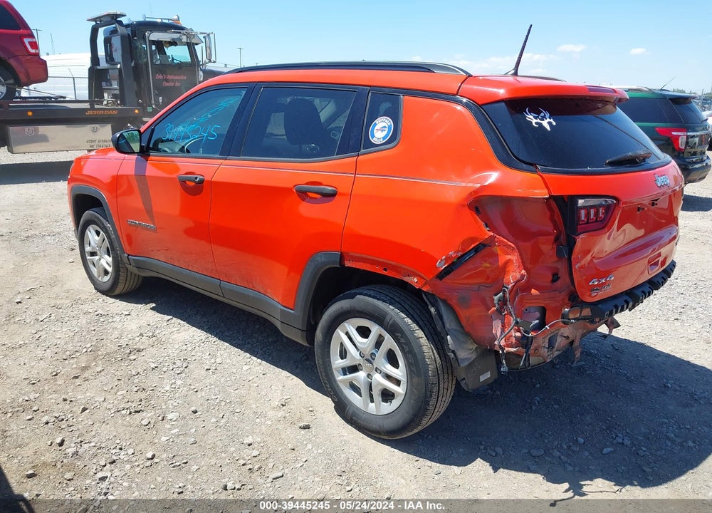 2018 JEEP COMPASS SPORT 4X4 VIN: 3C4NJDAB3JT127100